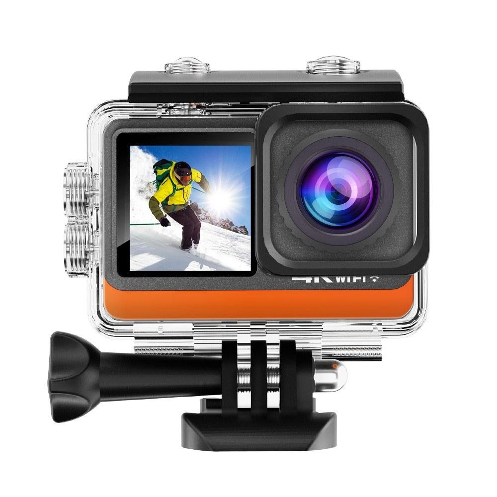 4K Action Camera HD 24MP Waterproof Anti-shaking with 2.0in Touch Control Screen Dual Screen 170°Wide Angle Support Live Streaming with UV Filter Waterproof Case Adapters Black |   Action Cameras Action Cameras Action Cameras