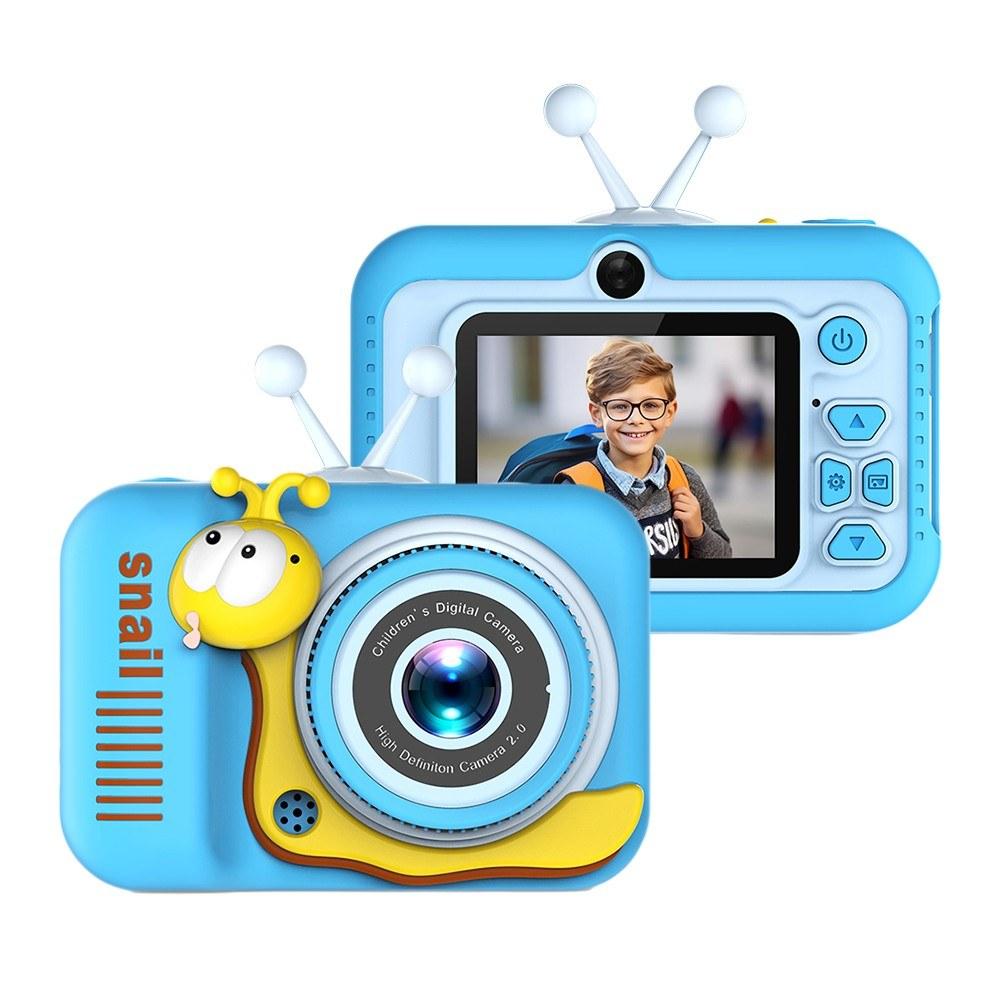 720P Cute Cartoon Kids Camera Digital Camera 20MP Children Camera 4X Digital Zoom 2.0-inch Screen Dual Lenses Blue |   Digital Cameras Cameras & Camcorders Blue