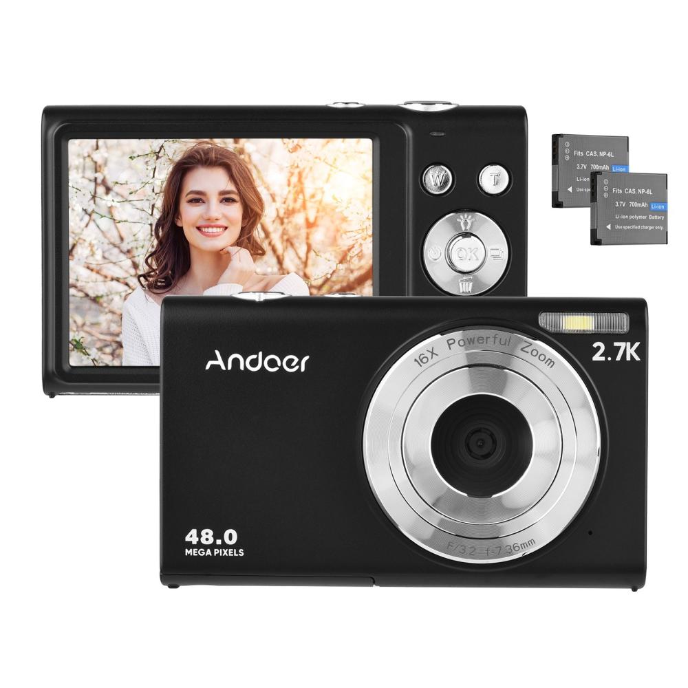 Andoer 2.7K Digital Camera Compact Video Camcorder Black |   Digital Cameras Cameras & Camcorders Black