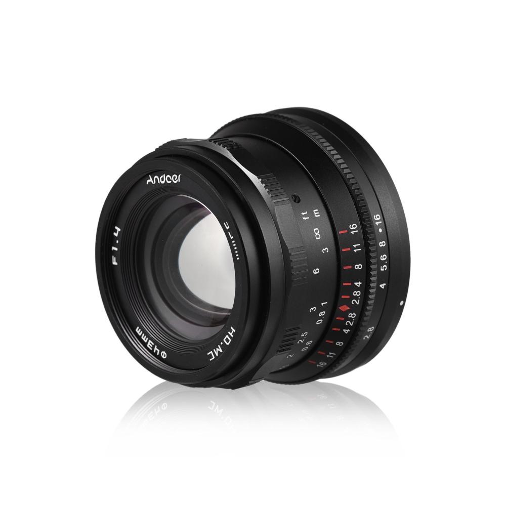 Andoer 35mm Fixed Focus Camera Lens Full Frame Camera Prime Lens F1.4 Large Aperture Manual Focus(E Mount) Black |   Lenses Lenses Black