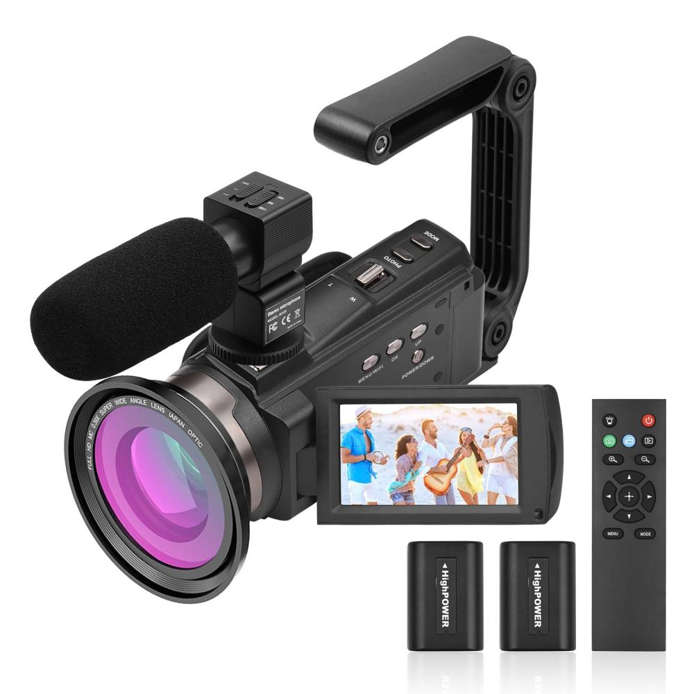 Andoer 4K/60FPS 48MP WiFi Digital Video Camera Set 1 Camcorder Recorder + 1 Microphone + 1 Remote Control + 2 Batteries + 1 Camera Lens with 16X Zoom 3 Inch Touchscreen IR Infrared Night Sight Cold Shoe Mount Type 2 |   Digital Camcorders Cameras & Camcorders Digital Camcorders