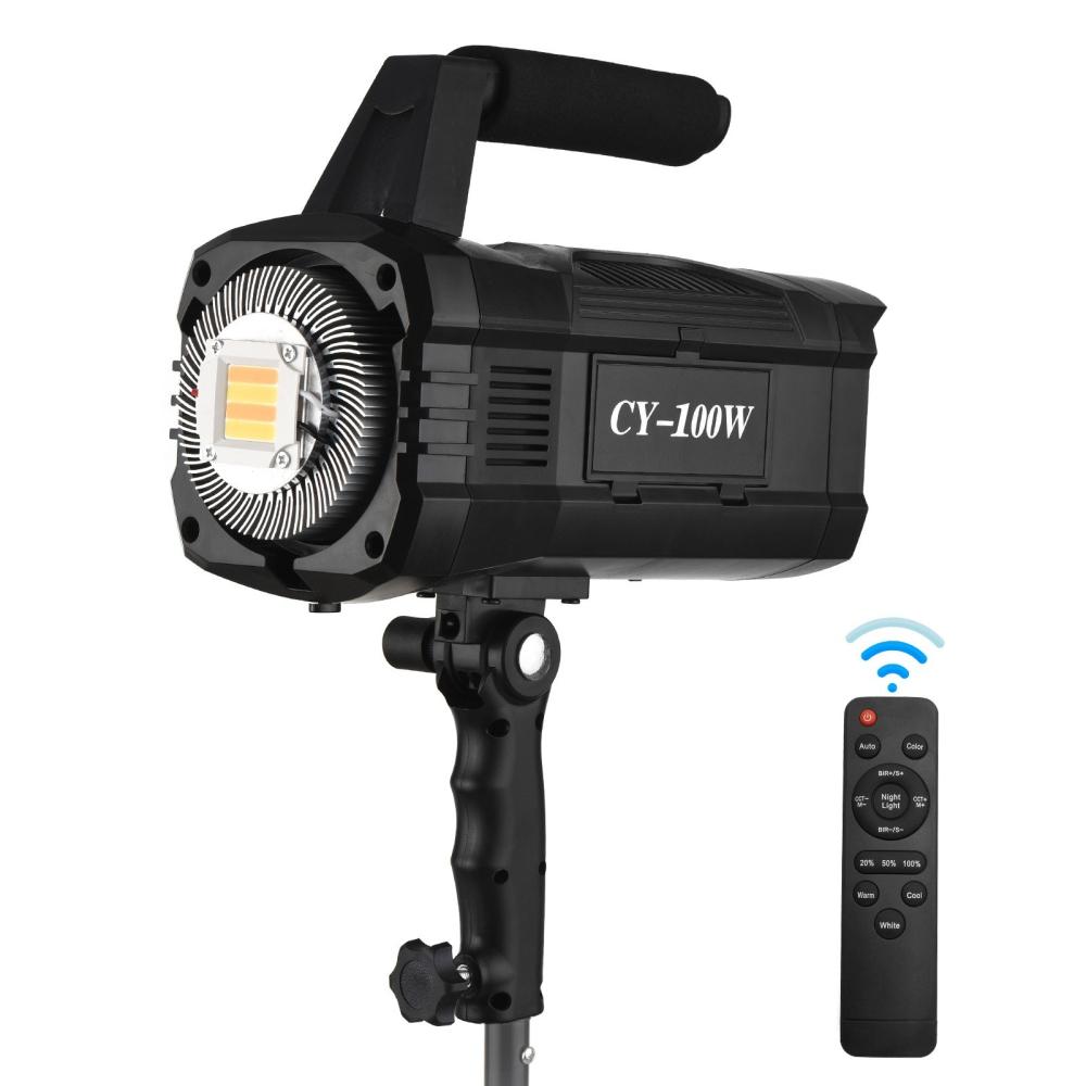 Andoer CY-200W 200W COB Studio LED Video Light Photography Light Bi-color 3000-6000K Dimmable Brightness CRI ≥95 for Live Stream Studio Photography Outdoor Photography Portrait Video Shooting Black |   Studio Lighting Studio Lighting Black