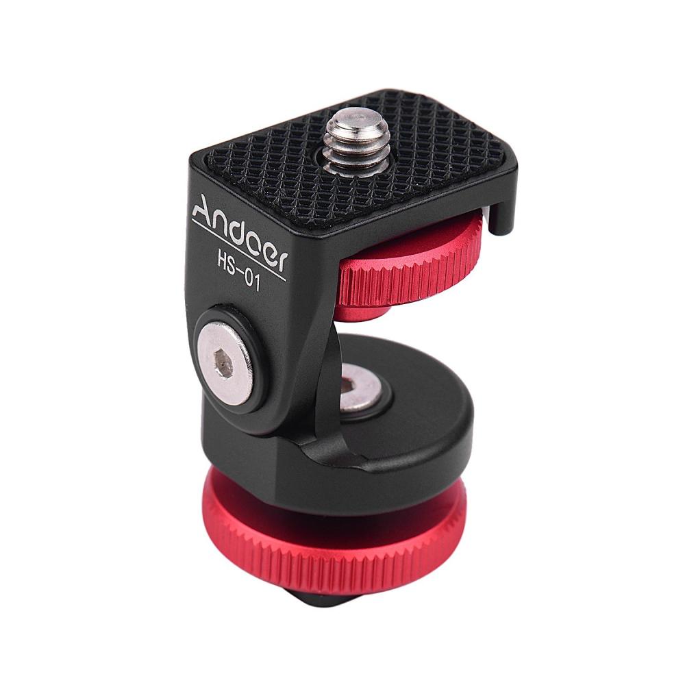 Andoer HS-01 Cold Shoe Mount Adapter Bracket Holder Aluminum Alloy with 1/4 Inch Screw Color |   Hot Shoes & Flash Brackets Flashes & Accessories Color