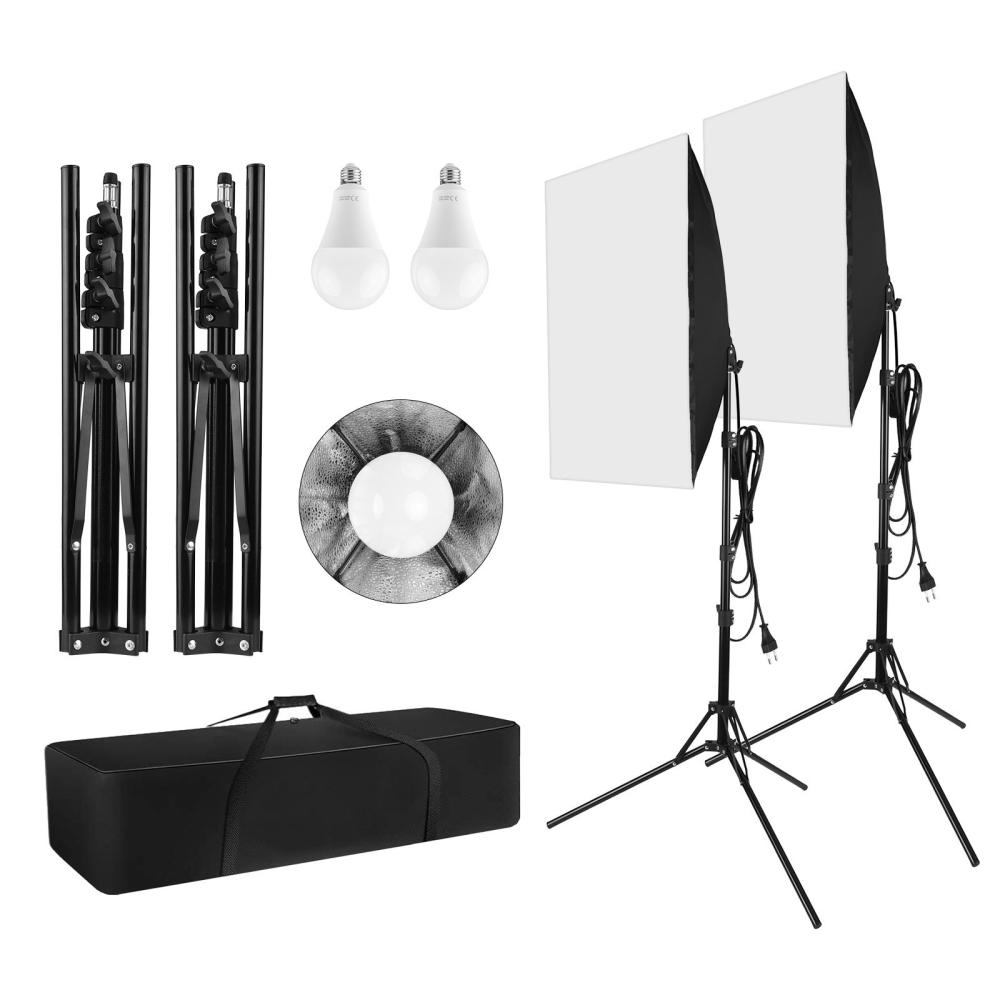 Andoer Professional Studio Photography Softbox Lighting Kit Black |   Studio Equipment Kit Studio Equipment Kit Black