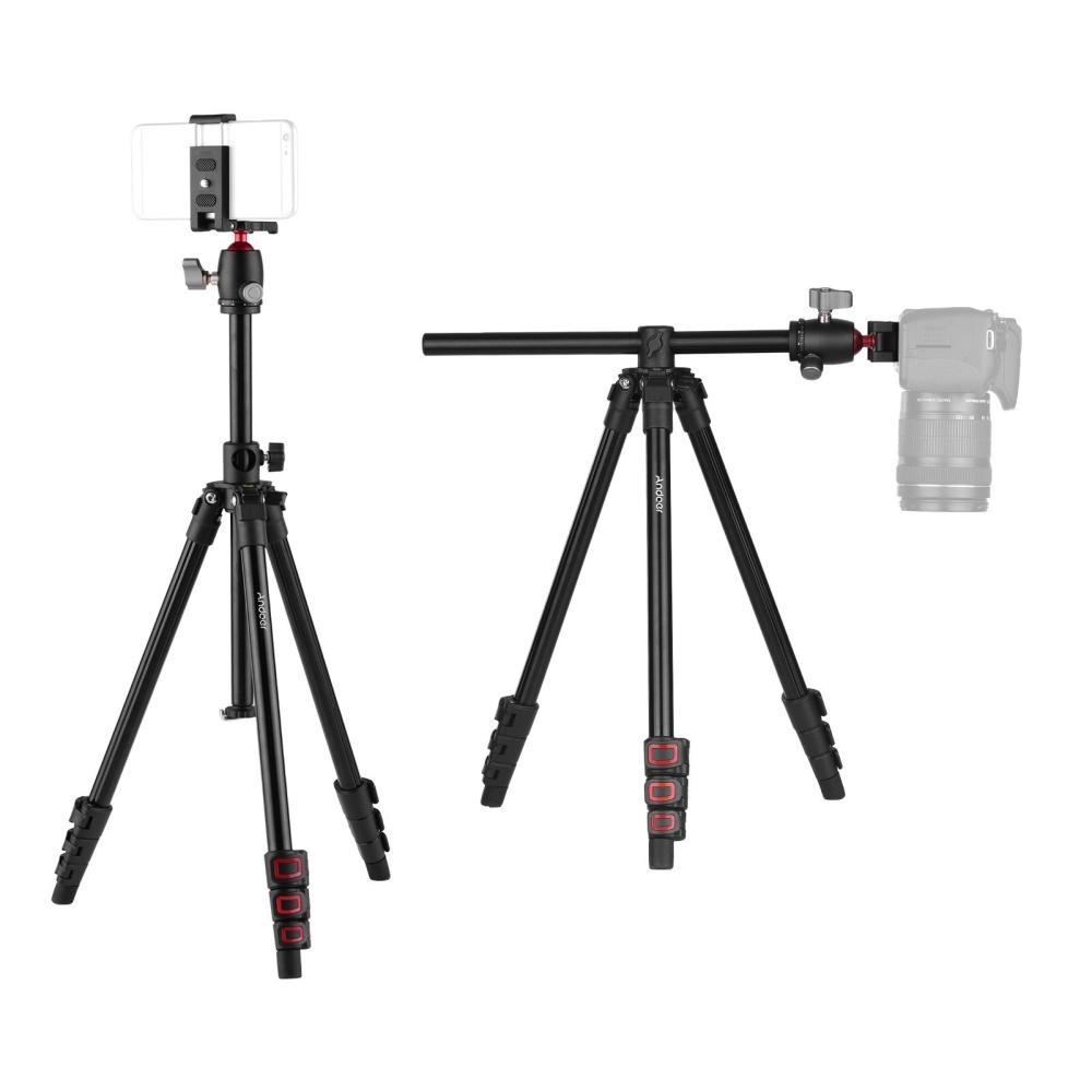 Andoer Q160H Portable Camera Tripod Horizontal Mount Professional Travel Tripod Black |   Tripods Tripods Black