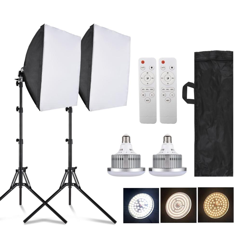 Andoer Studio Photography Light Kit Softbox Lighting Set Black And Silver |   Studio Lighting Studio Lighting Black And Silver