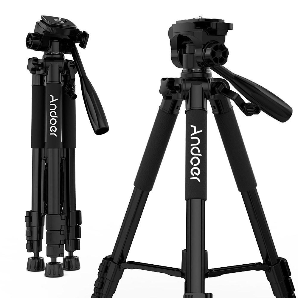 Andoer TTT-663N 57.5inch Travel Lightweight Camera Tripod for Photography Video Shooting Support DSLR SLR Camcorder with Carry Bag Phone Clamp Max.Load 3kg  |   Tripods Tripods Tripods