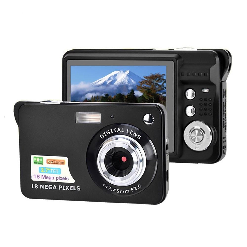 Digital Camera Mini Pocket Camera 18MP 2.7 Inch LCD Screen 8x Zoom Smile Capture Anti-Shake with Battery Black |   Digital Cameras Cameras & Camcorders Black