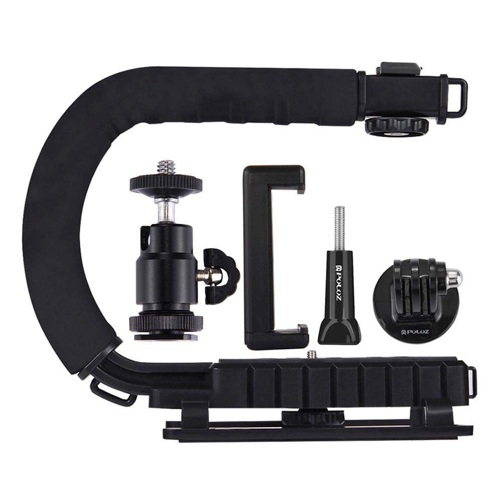 PULUZ U-Shaped Portable Handheld Camera Holder Video Handle DV Bracket C-Shaped Steadicam Stabilizer Kit Black |   Stabilizers & Gimbals Stabilizers & Gimbals Black