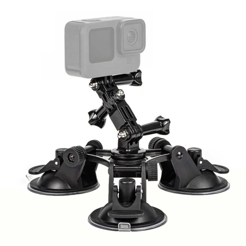 Suction Cup Phone Mount Tri-leg Suction Cup Mount with Sports Camera Adapter Phone Clip and Fixed Screw  |   Monopods & Support Monopods & Support Monopods & Support