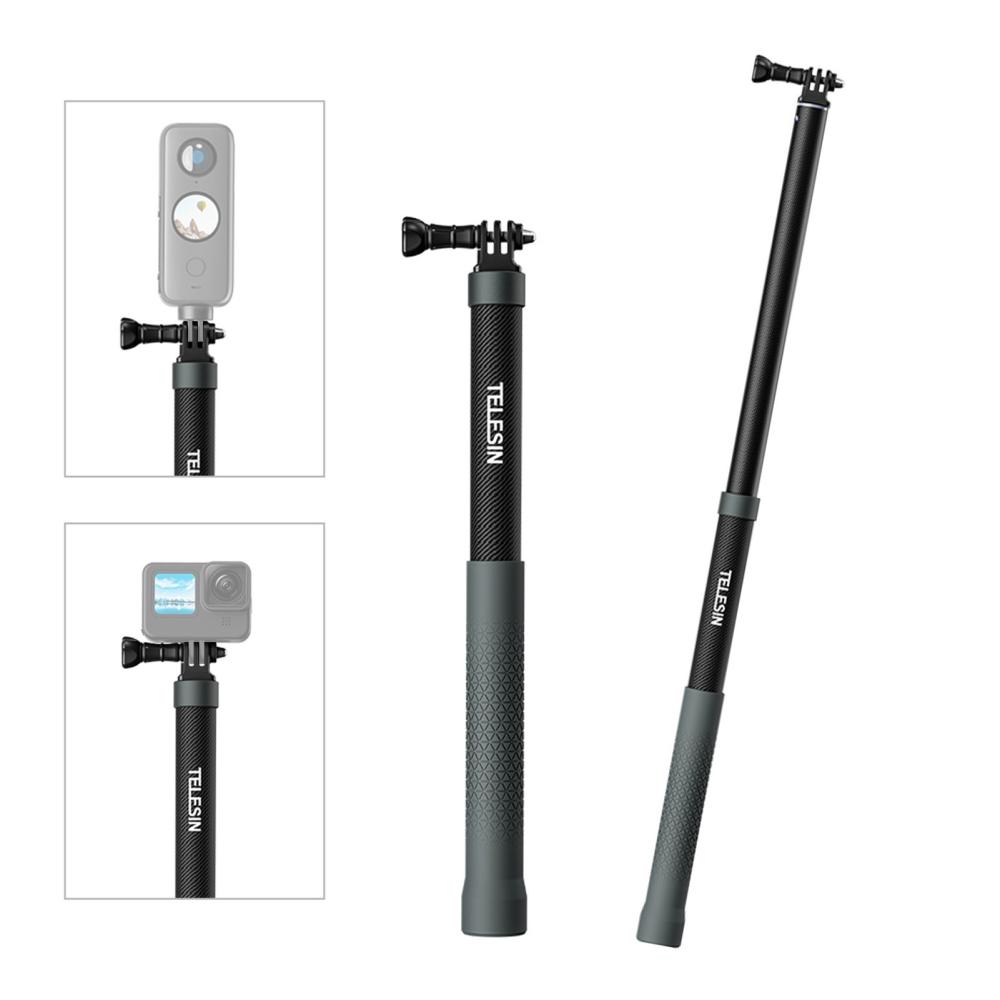 TELESIN GP-MNP-002 Portable Selfie Stick Carbon Fiber Camera Stand Bracket Black |   Monopods & Support Monopods & Support Black