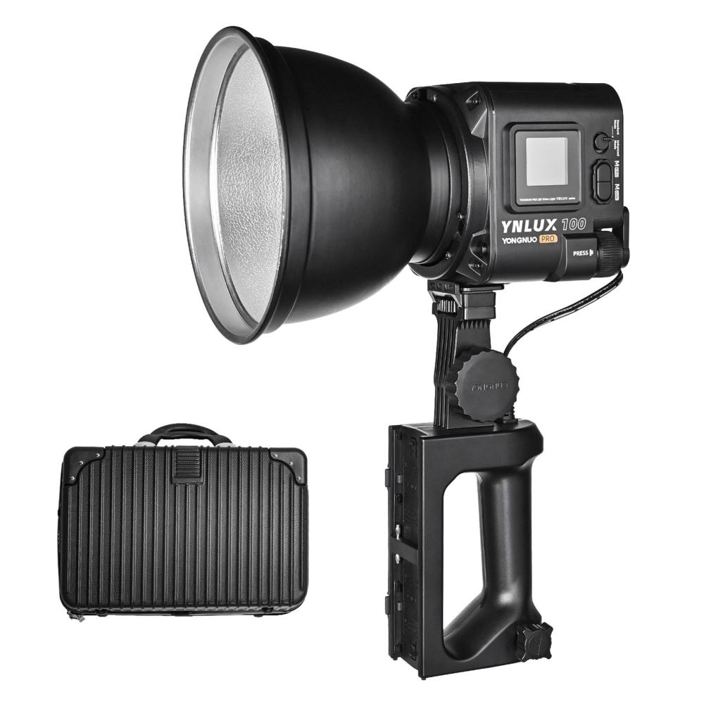 YONGNUO YNLUX100 Pro Compact LED Video Light 120W COB Photography Fill Light with NP-F Battery Handle Standard Reflector Carrying Case Power Adapter Black |   Studio Lighting Studio Lighting Black