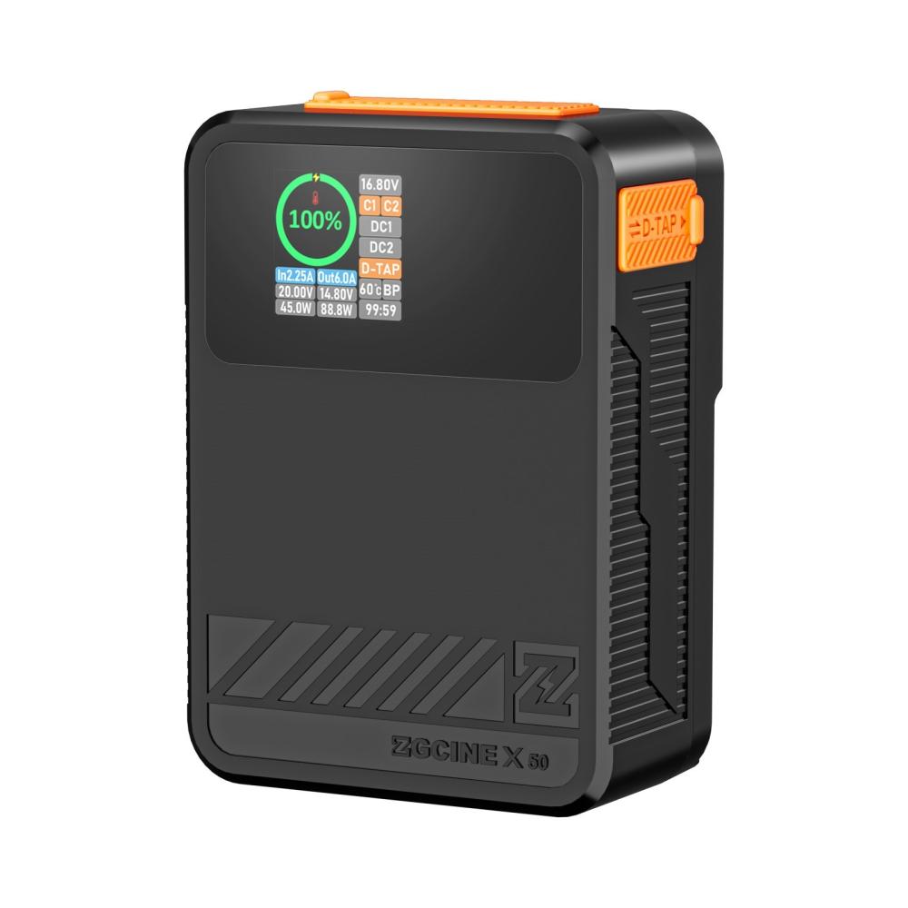 ZGCINE ZG-X50 Pocket V Mount Battery 3400mAh 14.8V 50Wh with 1.3in IPS Screen V-Lock Battery with BP/ D-Tap Inputs And Outputs and Dual USB-C/ DC Outputs  |   Batteries & Power Supplies Batteries & Power Supplies Batteries & Power Supplies