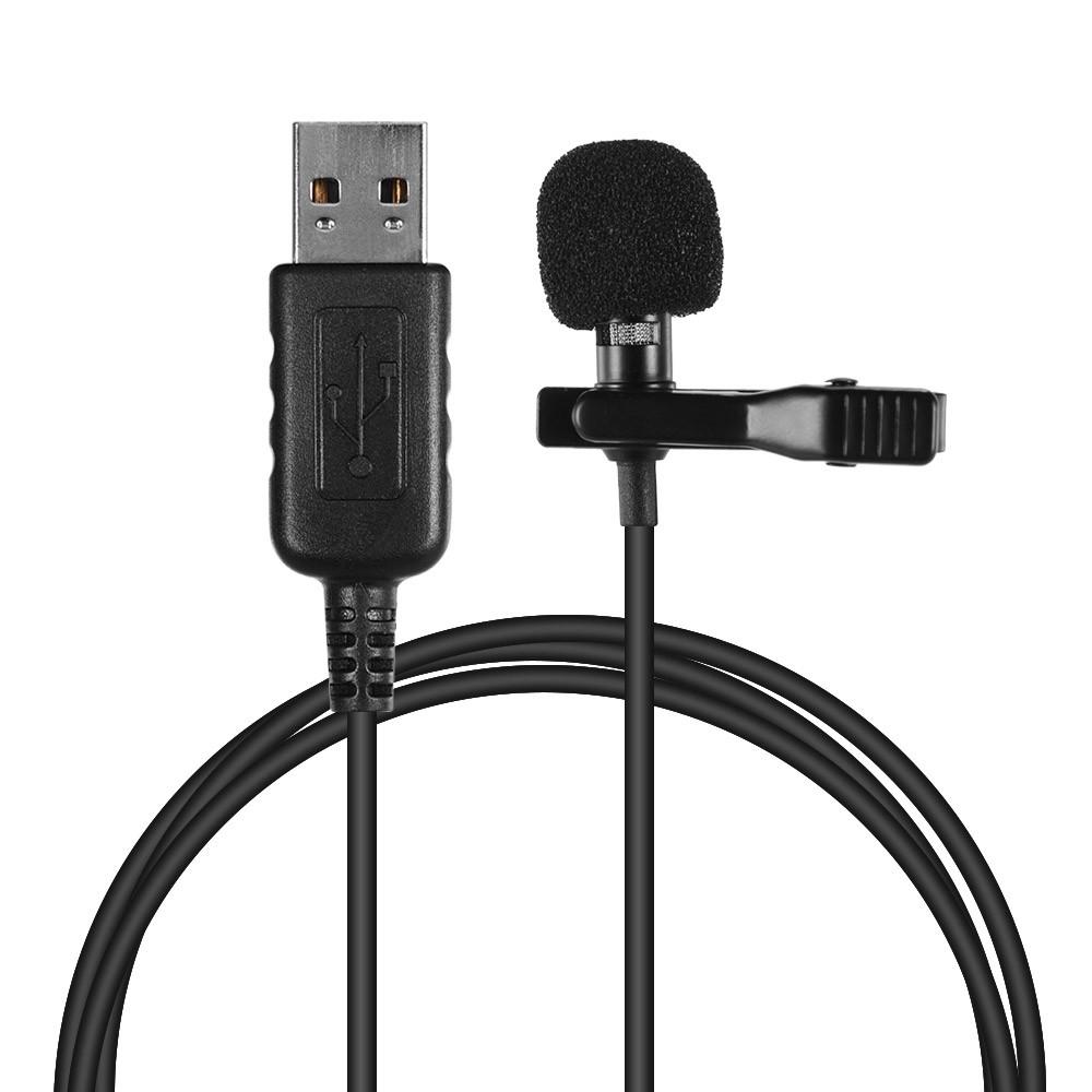 docooler Mini Lapel Lavalier Clip-on Condenser Microphone Mic with USB Plug for Computer PC Laptop Black |   Studio Lighting Studio Lighting Black