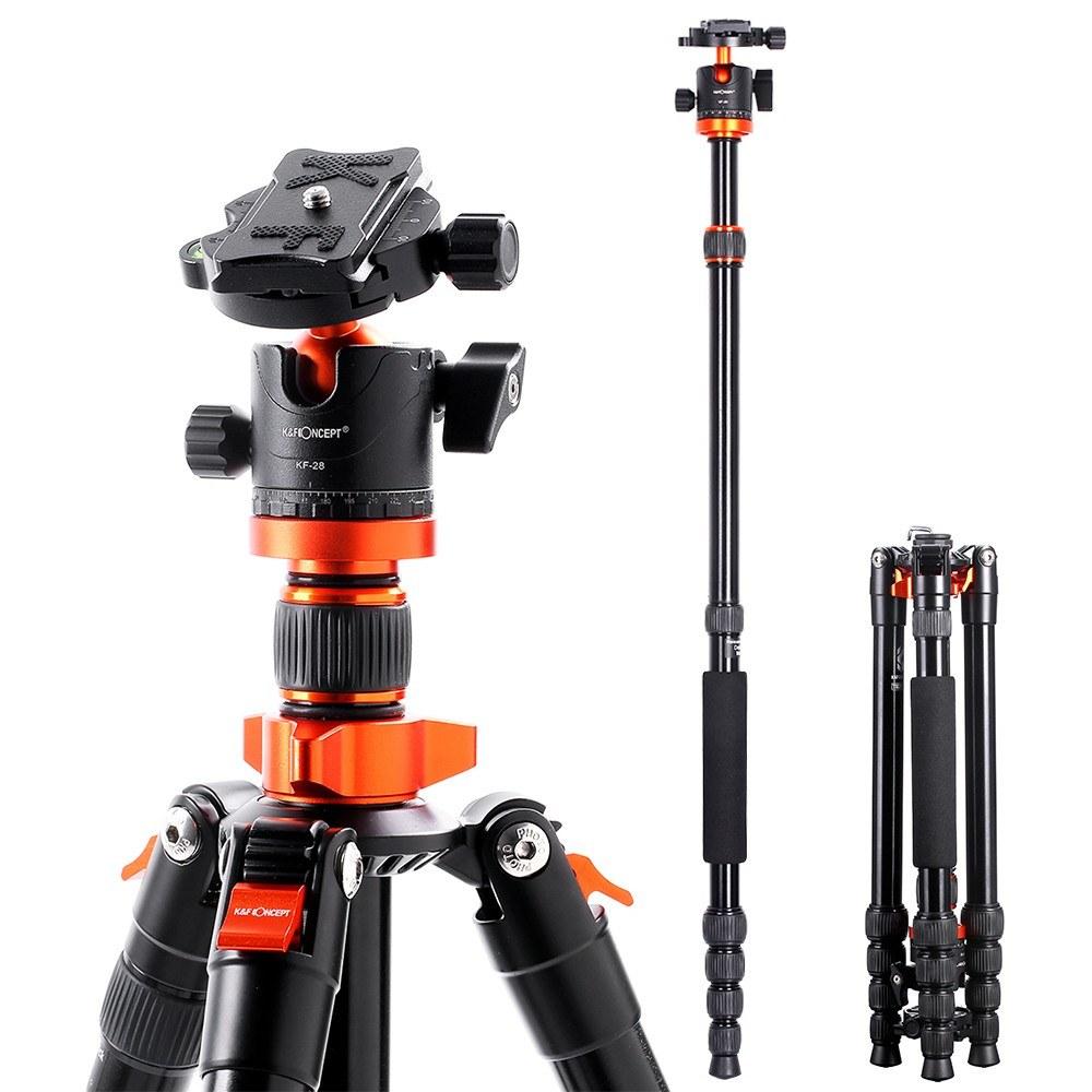 K&F CONCEPT  67.7in Foldable Tripod Camera Stand with Ball Head Black |   Tripods Tripods Black