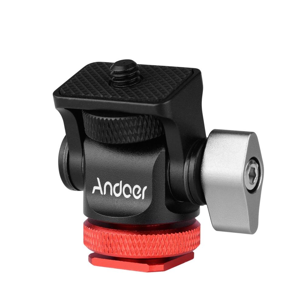 Andoer Mini Monitor Mount Tripod Head Cold Shoe Adapter Aluminum Alloy 1/4 Inch Screw Red |   Other Studio Accessories Other Studio Accessories Other Studio Accessories