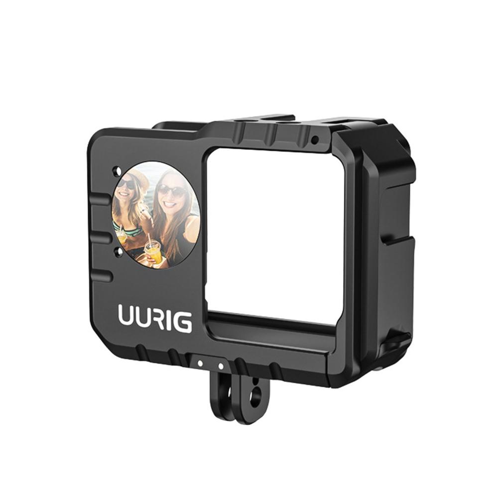 UURIG Sports Camera Video Cage with Dual Cold Shoe Mounts Black |   Camera Cages Camera Cages Black